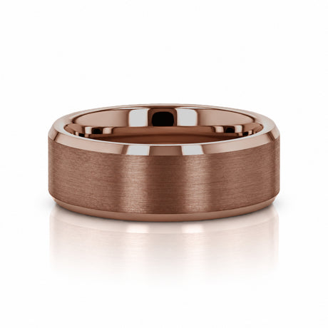 ROKA 8mm Espresso Tungsten Carbide Wedding Band with Brushed Center