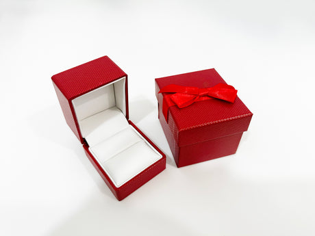 Luxury Ring Box – Black & White Leather Engagement Ring Case