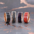 14K Rose Gold Polished Beveled Edges W/ Blue Dinosaur Inlay - 8mm