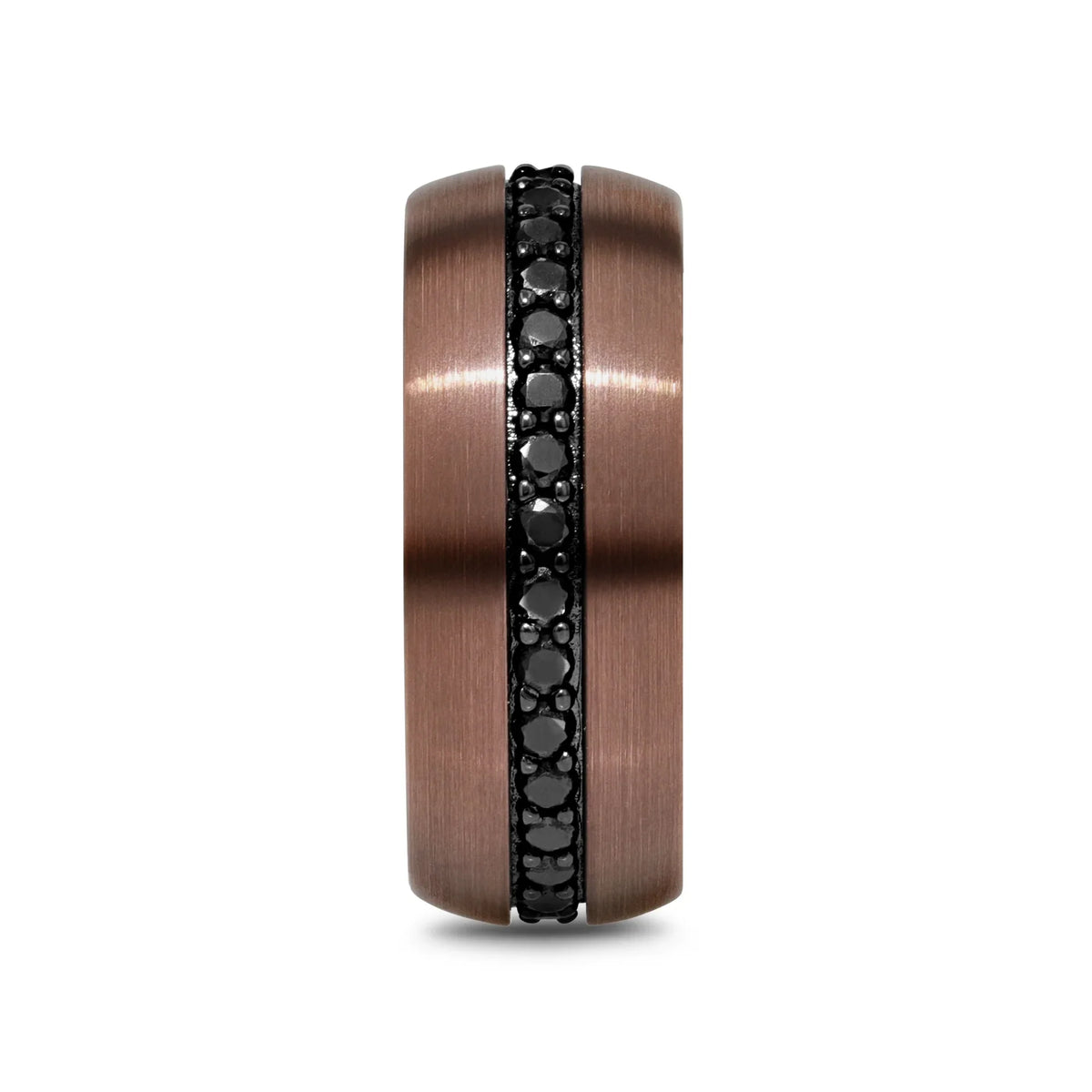 ARTEMIS Espresso Tungsten Carbide Ring with Black Sapphires - 8mm