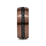 ARTEMIS Espresso Tungsten Carbide Ring with Black Sapphires - 8mm