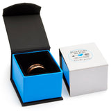 BLACKFORGE – Black & Gold Brushed Tungsten Ring – 8mm