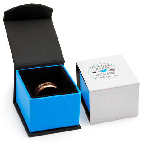 BLACKFORGE – Black & Gold Brushed Tungsten Ring – 8mm