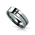 SIDEWAYS CROSS on Flat Tungsten Carbide Ring