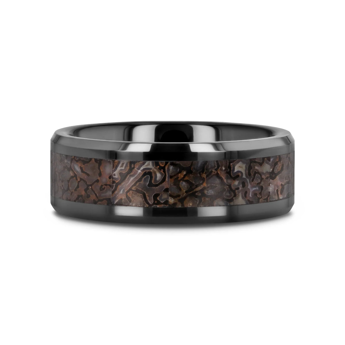 SILURIAN Dinosaur Bone Inlaid Black Ceramic