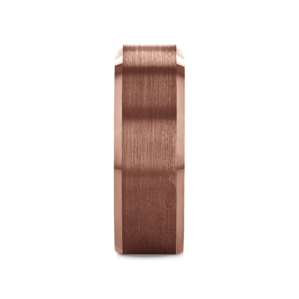 ROKA Beveled Espresso Tungsten Carbide Ring with Brushed Center - 8mm