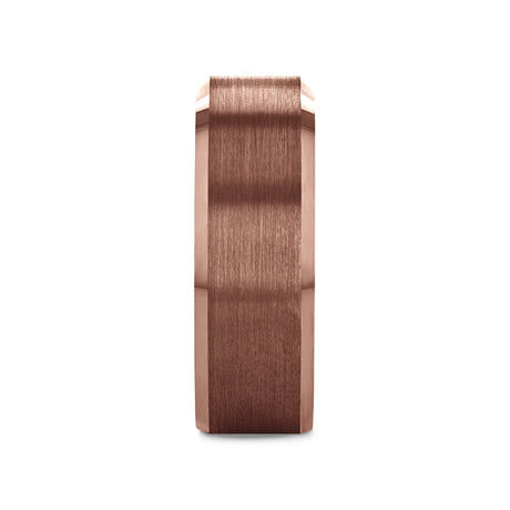 ROKA 8mm Espresso Tungsten Carbide Wedding Band with Brushed Center