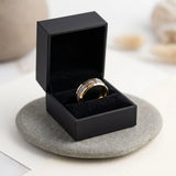 JAEGER – Gold Tungsten Band W/ Deer Antler & Fishhook Inlay