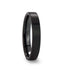 DRAKON Flat Pipe Cut Brush Finished Black Ceramic Wedding Band - 2mm - 8mm
