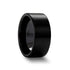 DRAKON Flat Pipe Cut Brush Finished Black Ceramic Wedding Band - 2mm - 8mm