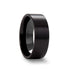 DRAKON Flat Pipe Cut Brush Finished Black Ceramic Wedding Band - 2mm - 8mm