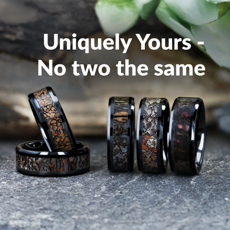 SILURIAN Dinosaur Bone Inlaid Black Ceramic