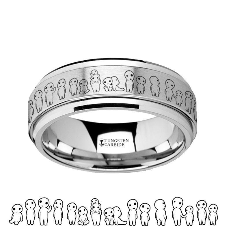 Spinning Engraved Princess Mononoke Kodama Sprites Tungsten Spinner