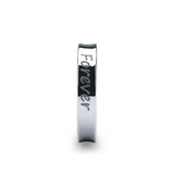 Tungsten Forever & Always Handwritten Engraved Concave Ring Polished - 4mm - 8mm