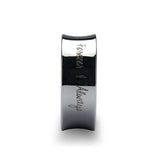 Tungsten Forever & Always Handwritten Engraved Concave Ring Polished - 4mm - 8mm
