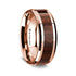 14K Rose Gold Polished Beveled Edges W/ Carpathian Inlay - 8mm