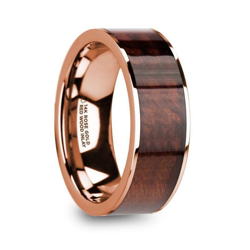 ROUVIN 14k Rose Gold with Redwood Inlay