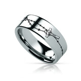 ROSARY on Flat Classic Tungsten Carbide Ring