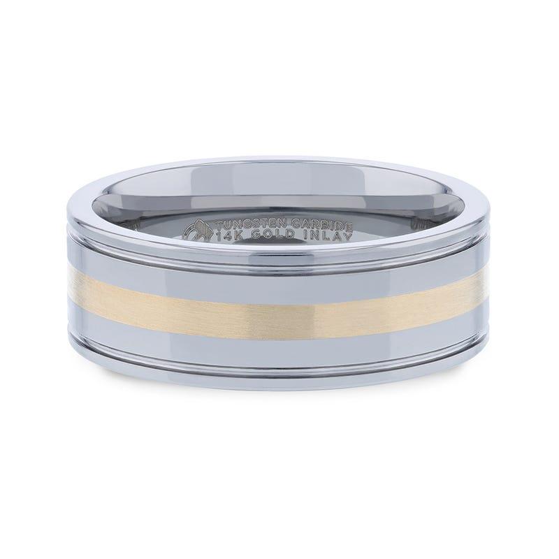 LAZIO 14k Gold Inlay Tungsten Band