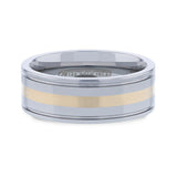 LAZIO 14k Gold Inlay Tungsten Band