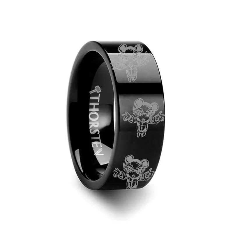 Annie Dark Child Black Tungsten Engraved Ring League of Legends LOL - 10mm - 12mm