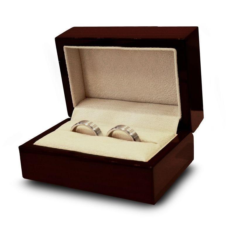 Double Ring Box Holder Brown Wood
