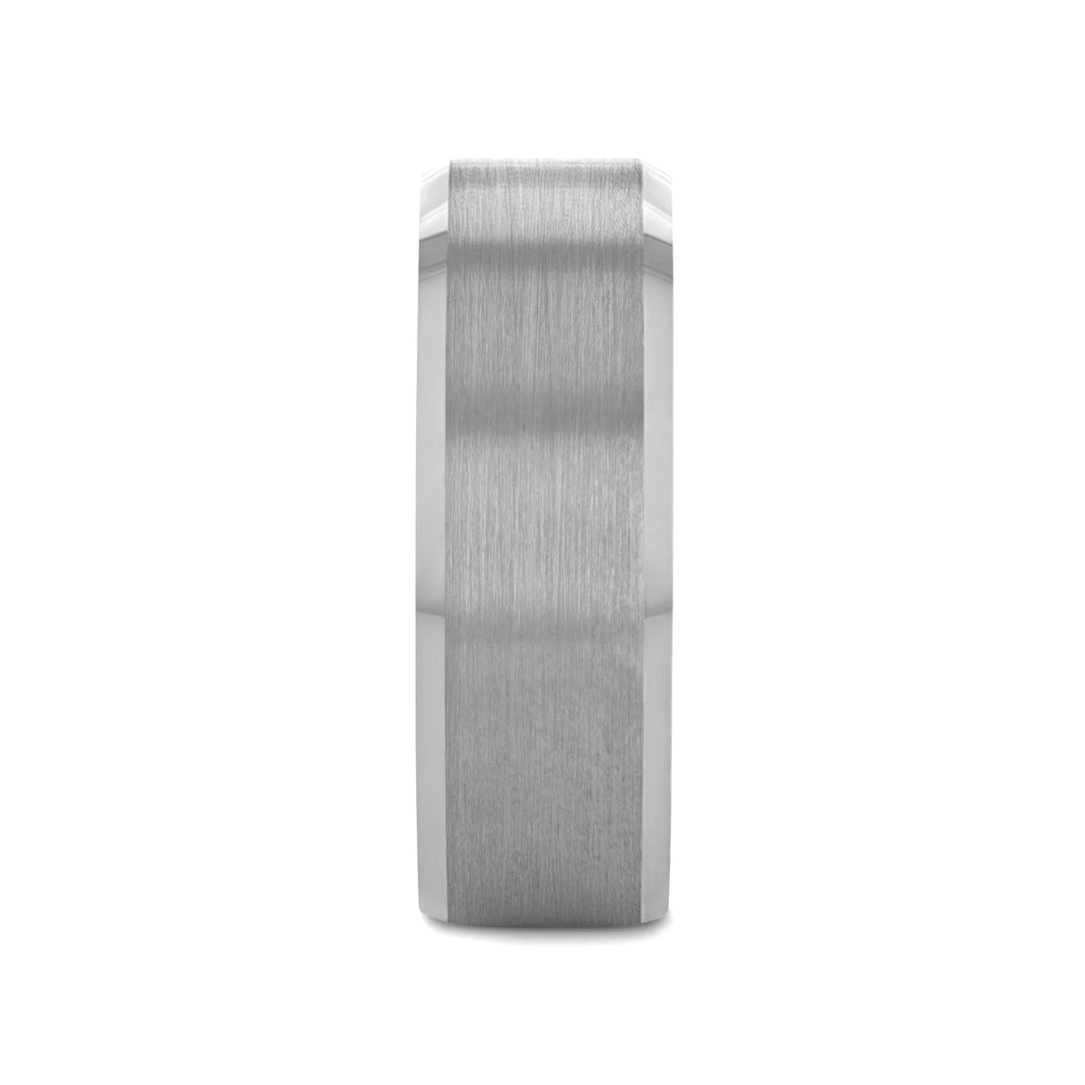 SHEFFIELD Flat Beveled Edges Tungsten Ring with Brushed Center - 4mm - 12mm