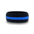 Matte Black Men's Silicone Ring With Vibrant Blue Colored Inlay - 8mm