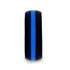 Matte Black Men's Silicone Ring With Vibrant Blue Colored Inlay - 8mm