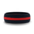 Matte Black Men's Silicone Ring With Vibrant Red Colored Inlay - 8mm