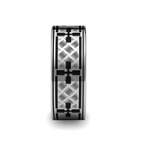WOVEN CROSSES on Flat Tungsten Carbide Ring
