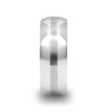 BELLATOR Domed with Brushed Stripe Tungsten Wedding Ring - 4mm - 8mm