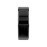 INFINITY Black Tungsten Ring with Beveled Edges