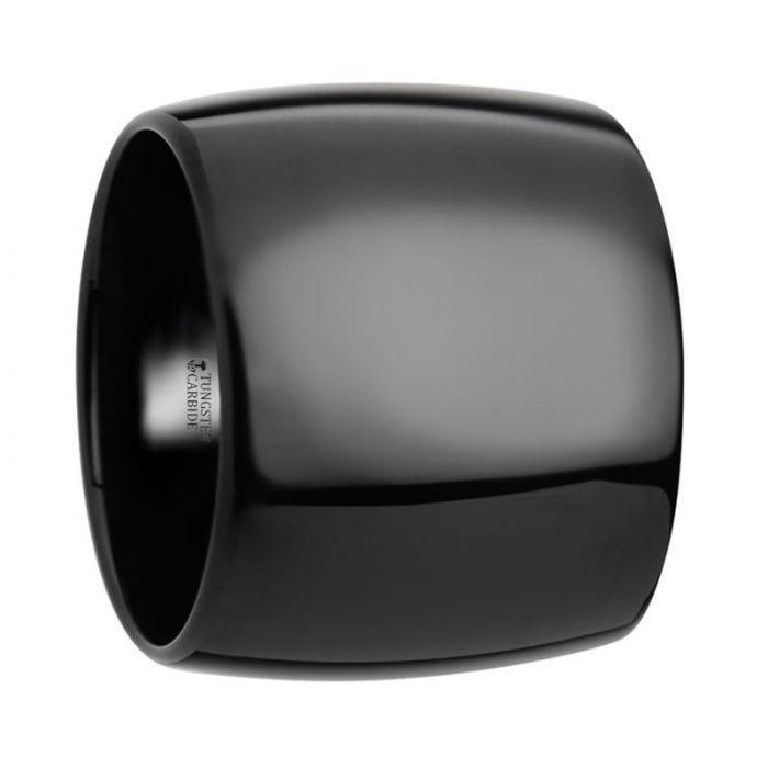 RAVEN Domed Black Tungsten Wedding Band - 2mm - 12mm