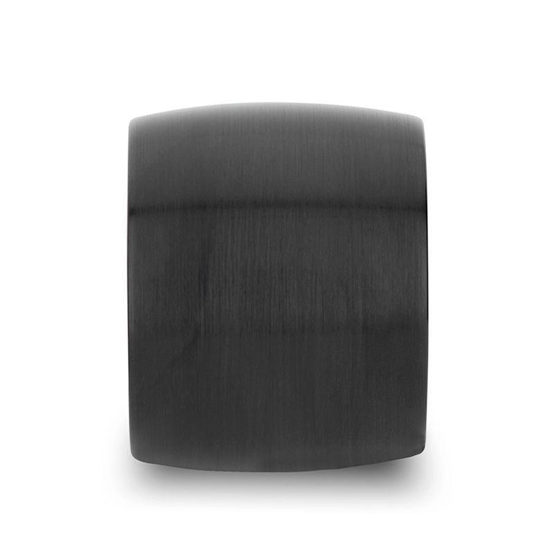 RAIDER Domed Brush Finished Black Tungsten Wedding Band - 2mm - 12mm