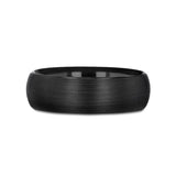 RAIDER Domed Brush Finished Black Tungsten Wedding Band - 2mm - 10mm