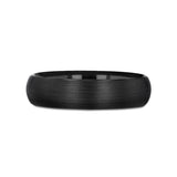 RAIDER Domed Brush Finished Black Tungsten Wedding Band - 2mm - 10mm