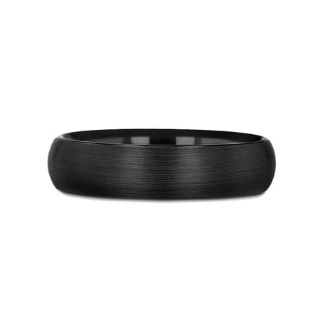 RAIDER Domed Brush Finished Black Tungsten Wedding Band - 2mm - 10mm