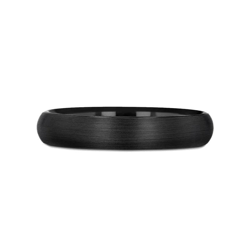 RAIDER Domed Brush Finished Black Tungsten Wedding Band - 2mm - 10mm