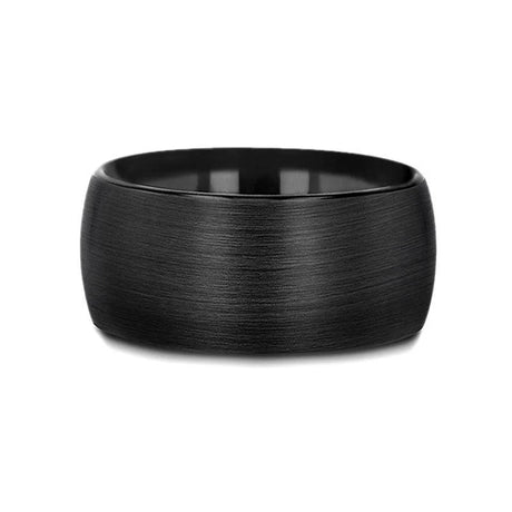 RAIDER Domed Brush Finished Black Tungsten Wedding Band - 2mm - 10mm