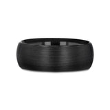 RAIDER Domed Brush Finished Black Tungsten Wedding Band - 2mm - 10mm