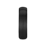 RAIDER Domed Brush Finished Black Tungsten Wedding Band - 2mm - 10mm