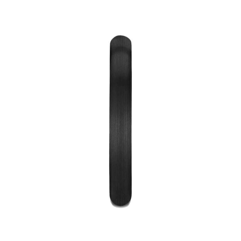RAIDER Domed Brush Finished Black Tungsten Wedding Band - 2mm - 10mm