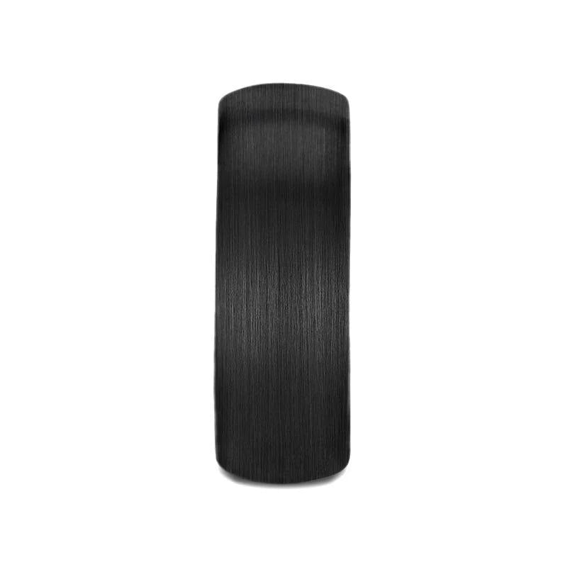 RAIDER Domed Brush Finished Black Tungsten Wedding Band - 2mm - 10mm