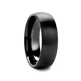 RAIDER Domed Brush Finished Black Tungsten Wedding Band - 2mm - 10mm