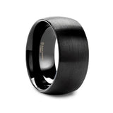 RAIDER Domed Brush Finished Black Tungsten Wedding Band - 2mm - 10mm
