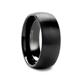 RAIDER Domed Brush Finished Black Tungsten Wedding Band - 2mm - 10mm
