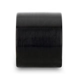 SAN ANTONIO Flat Black Tungsten Carbide Band with Brushed Finish - 4mm - 12mm