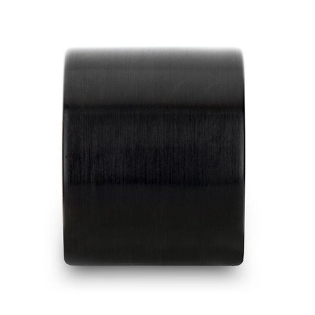 SAN ANTONIO Flat Black Tungsten Carbide Band with Brushed Finish - 4mm - 12mm