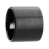 SAN ANTONIO Flat Black Tungsten Carbide Band with Brushed Finish - 4mm - 12mm